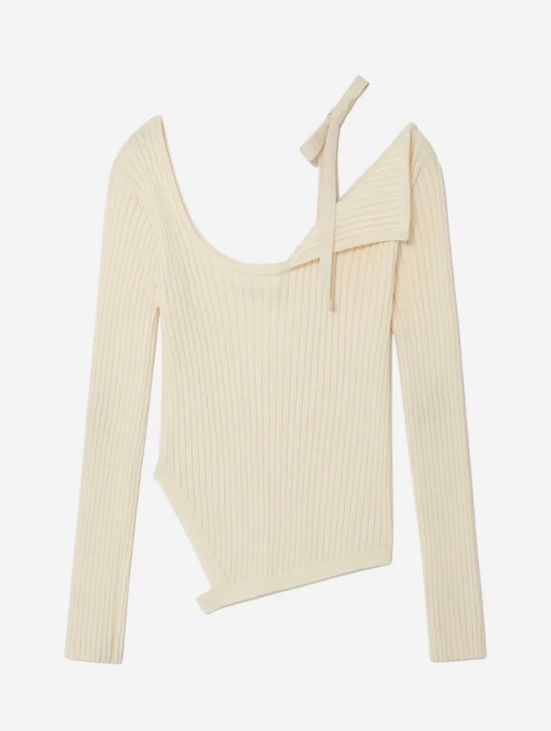 택0 새상품) 글로니 아이사 니트 탑 크림 상품이미지2