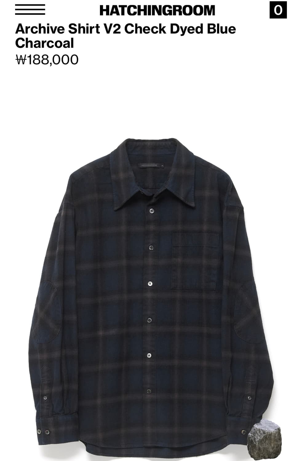 해칭룸 옴브레 체크 셔츠 s사이즈 (blue charcoal) 상품이미지2