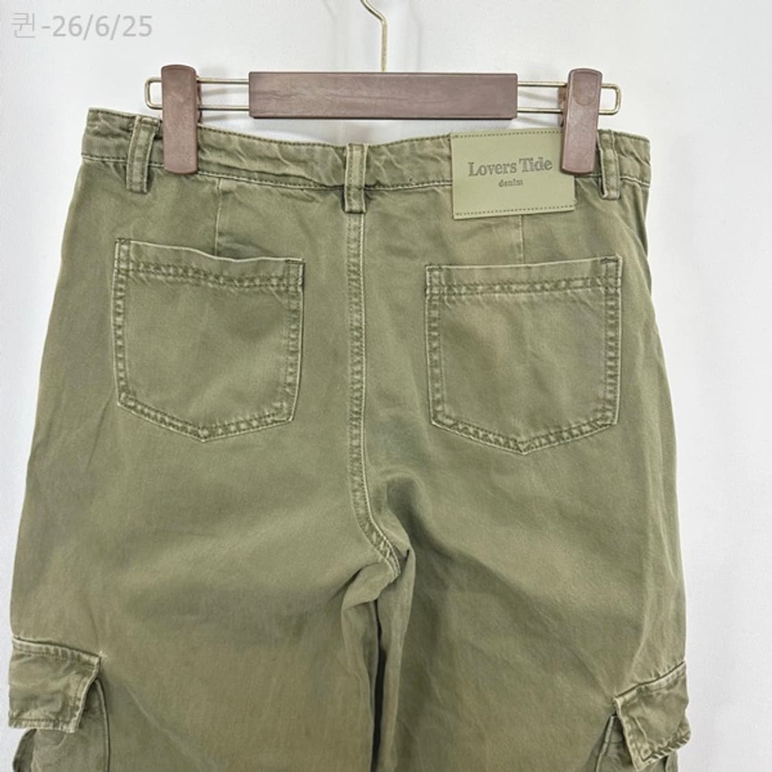 LOVERSTIDE 여자 카키 주머니 카고 바지 M 상품이미지6