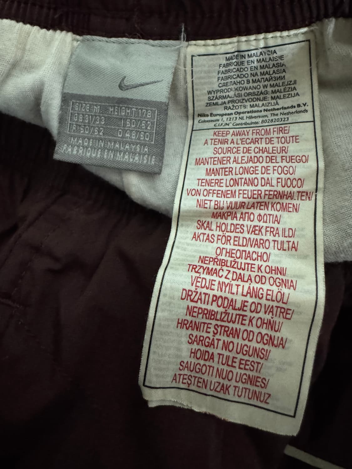 희귀!! 나이키 올드스쿨 솔로 스우시 버건디 트랙팬츠 상품이미지3