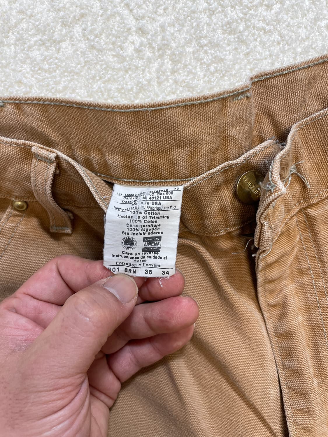 칼하트 B01 BRN 더블니 USA 상품이미지6