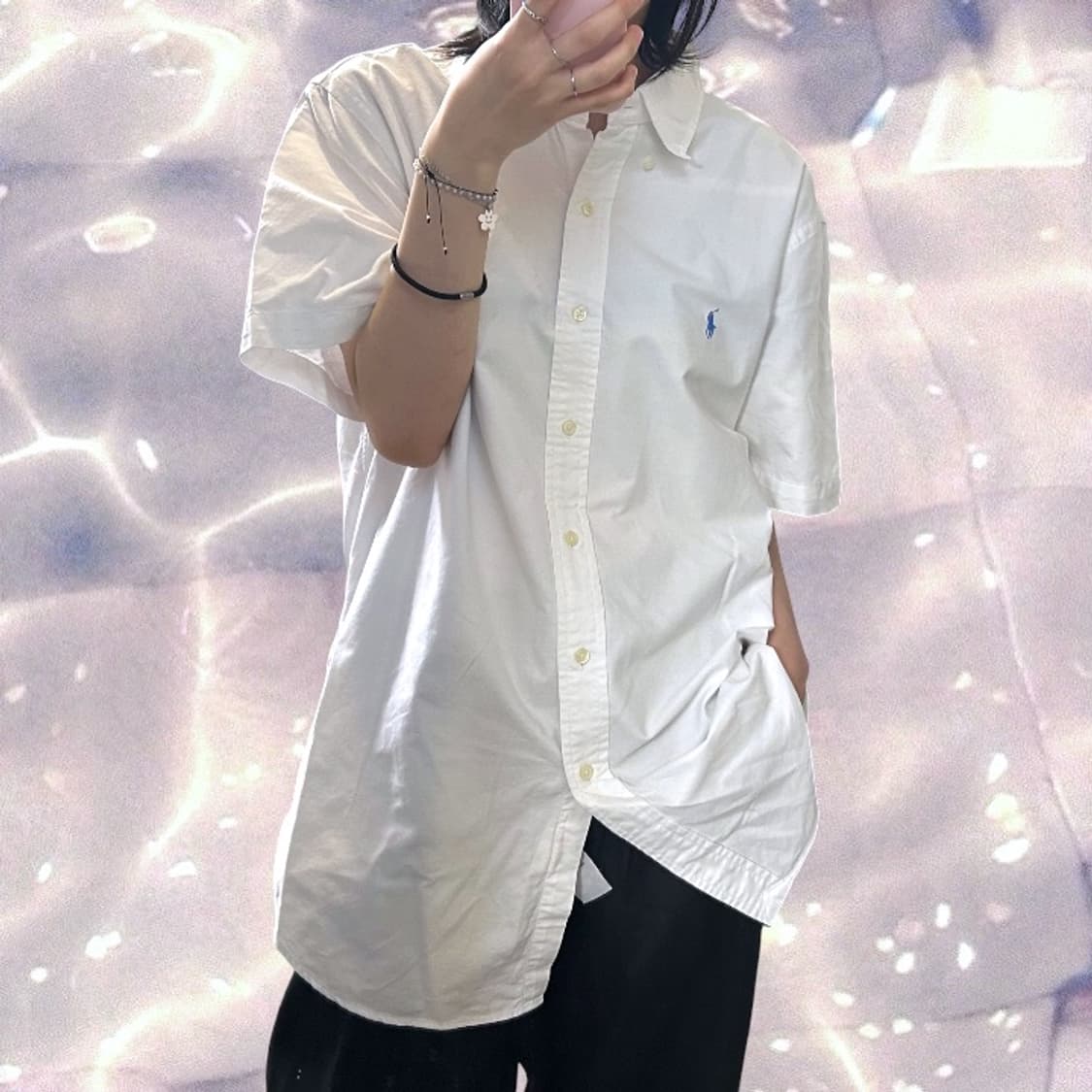 폴로 랄프로렌 신형 반팔 셔츠 화이트 L  상품이미지2