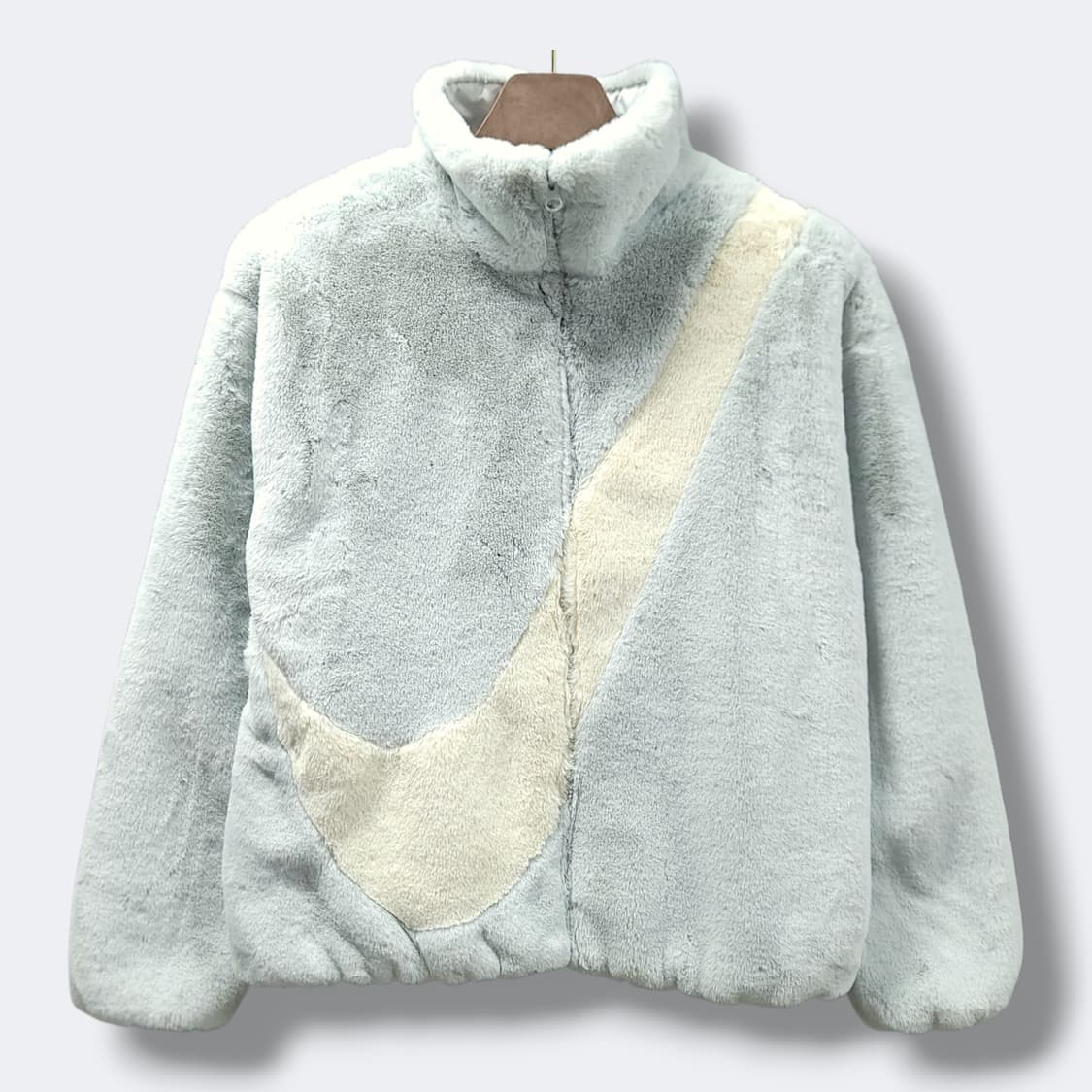 [90] 나이키 스카이블루 빅 스우시 셰르파 플리스 퍼 집업 자켓 상품이미지1