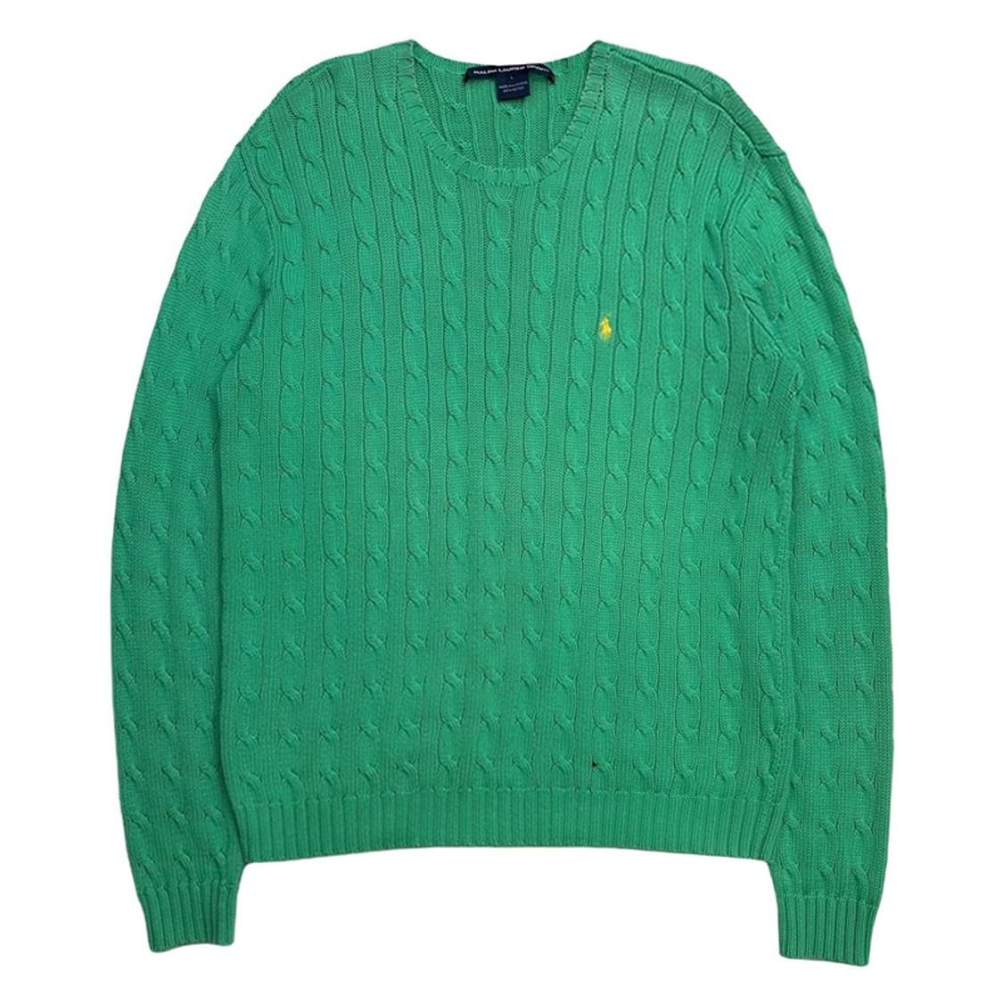 폴로랄프로렌 옐로우 포니 그린 케이블 니트 L 상품이미지1