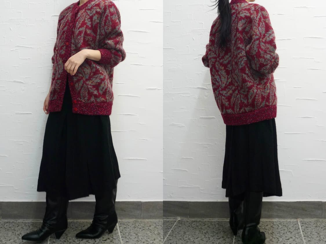 Vintage red buttons cardigan 상품이미지2
