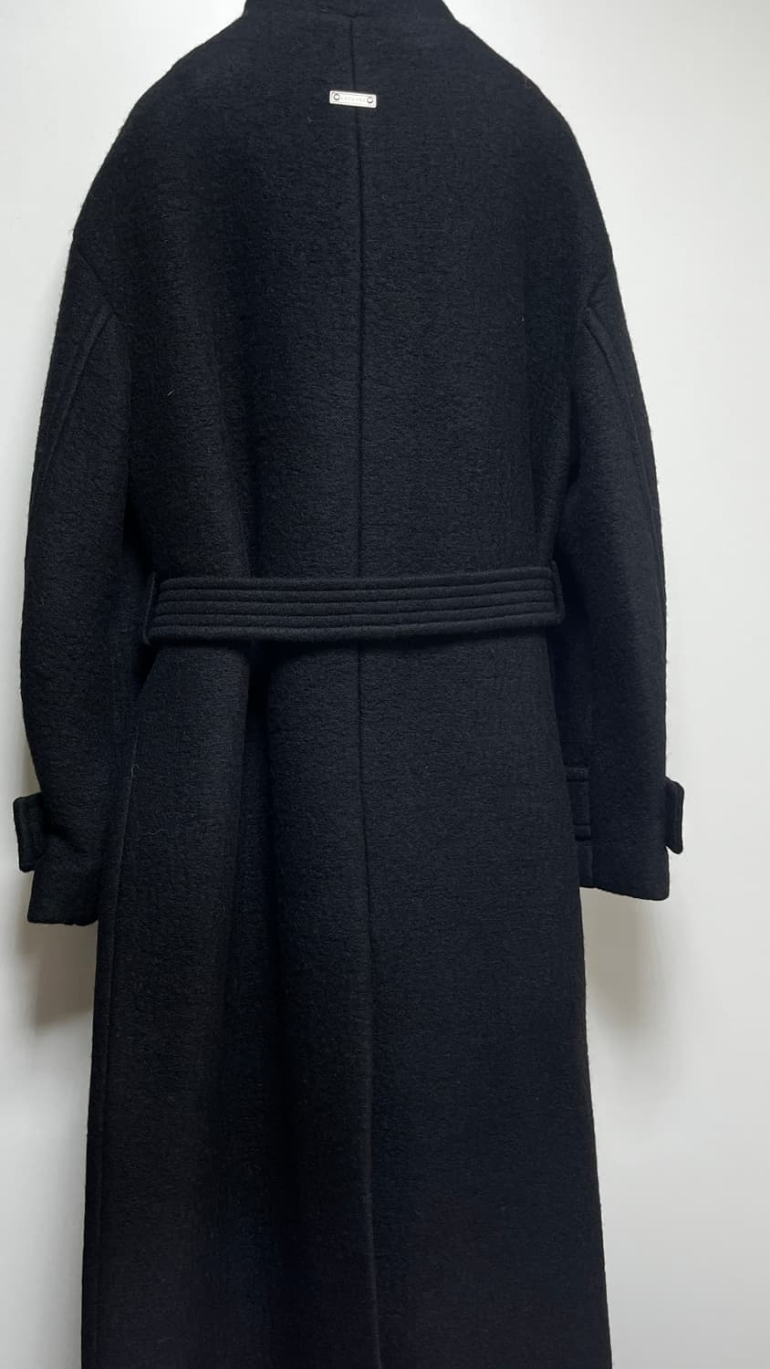 루에브르 하이넥 롱코트 블랙 S 상품이미지8