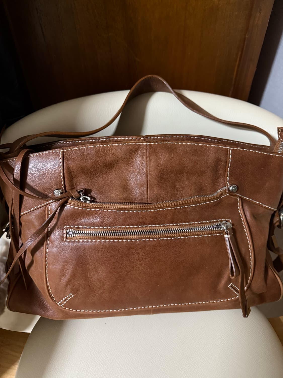 빈티지소가죽숄더가방 상품이미지1