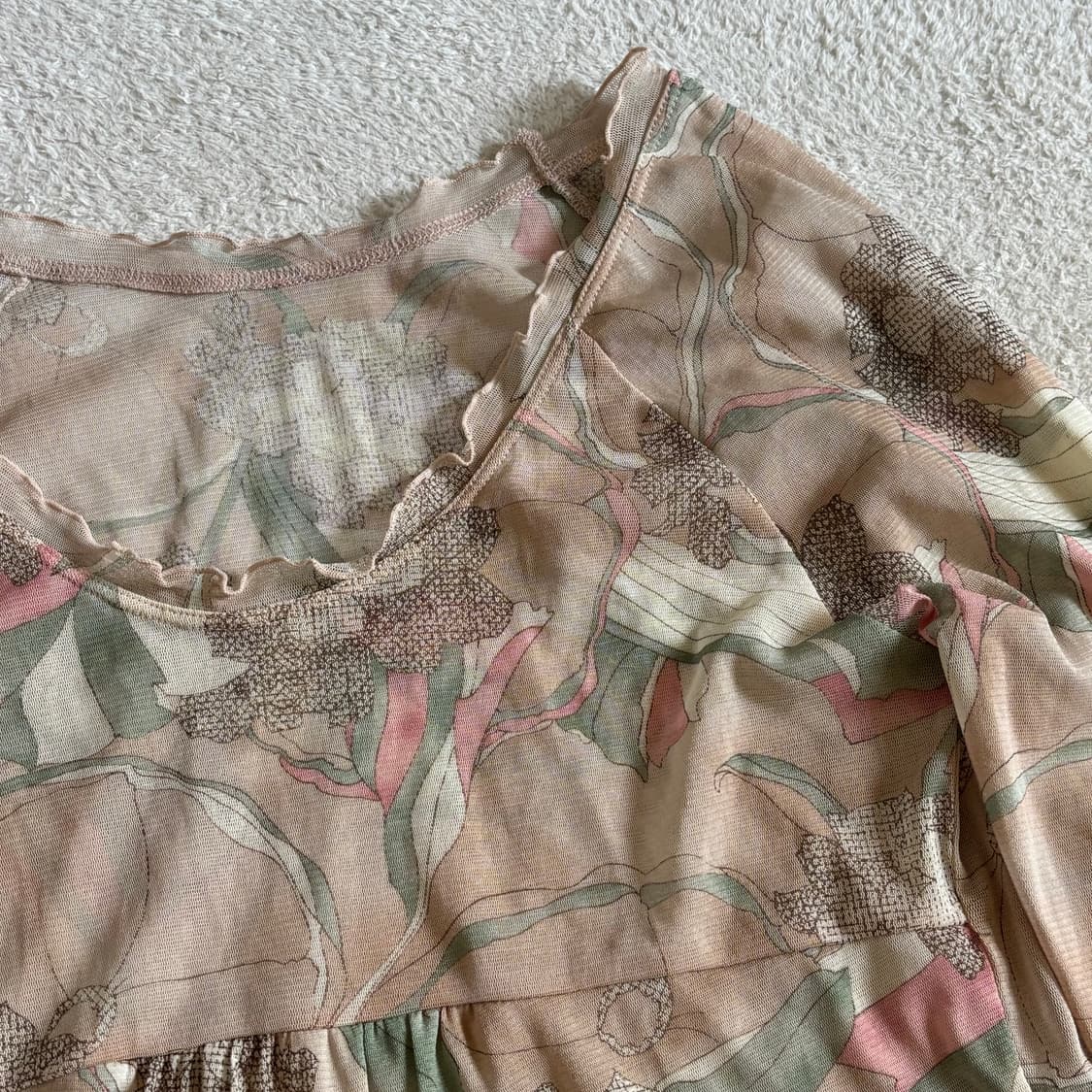 일본빈티지 ketty 희귀 모리걸 페어리 시스루 탑 상품이미지4