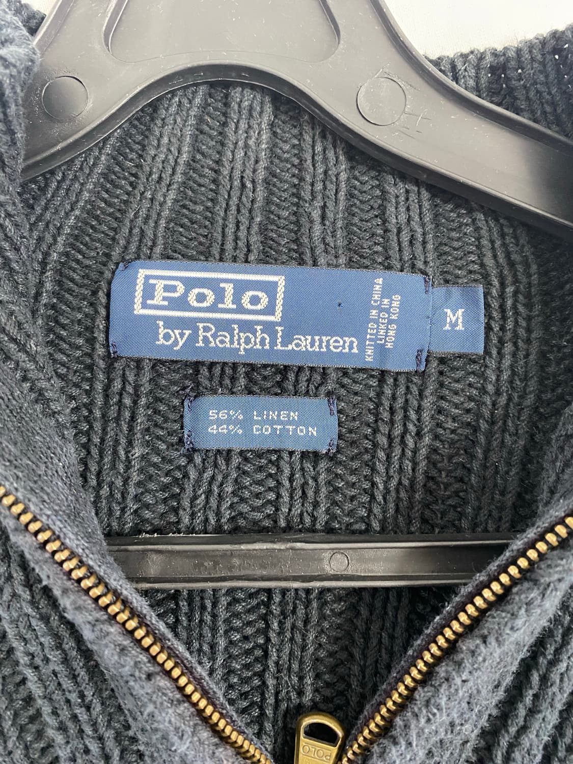 폴로 랄프로렘 블랙 하프집업 니트 스웨터 M 상품이미지4