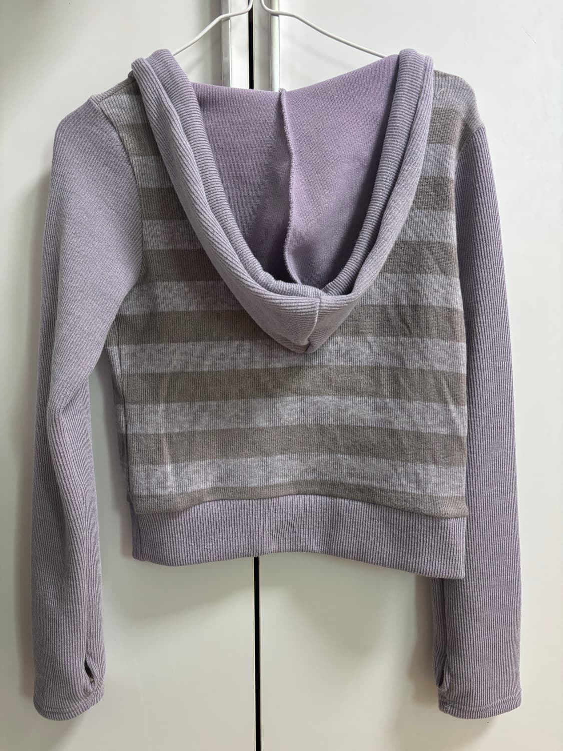 퍼플 스트라이프 니트 후드 상품이미지2
