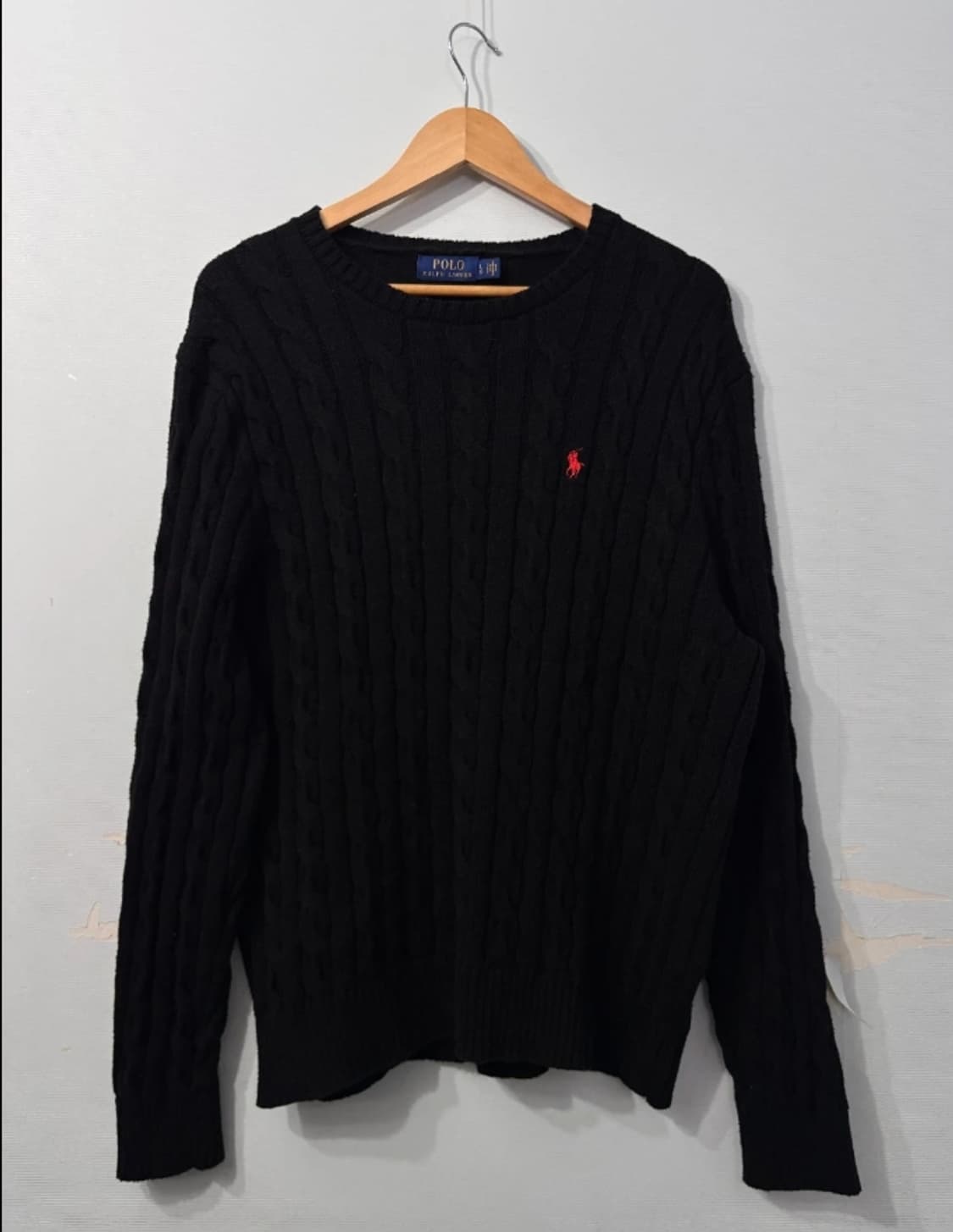 폴로 랄프로렌 케이블 니트 블랙 100 상품이미지2