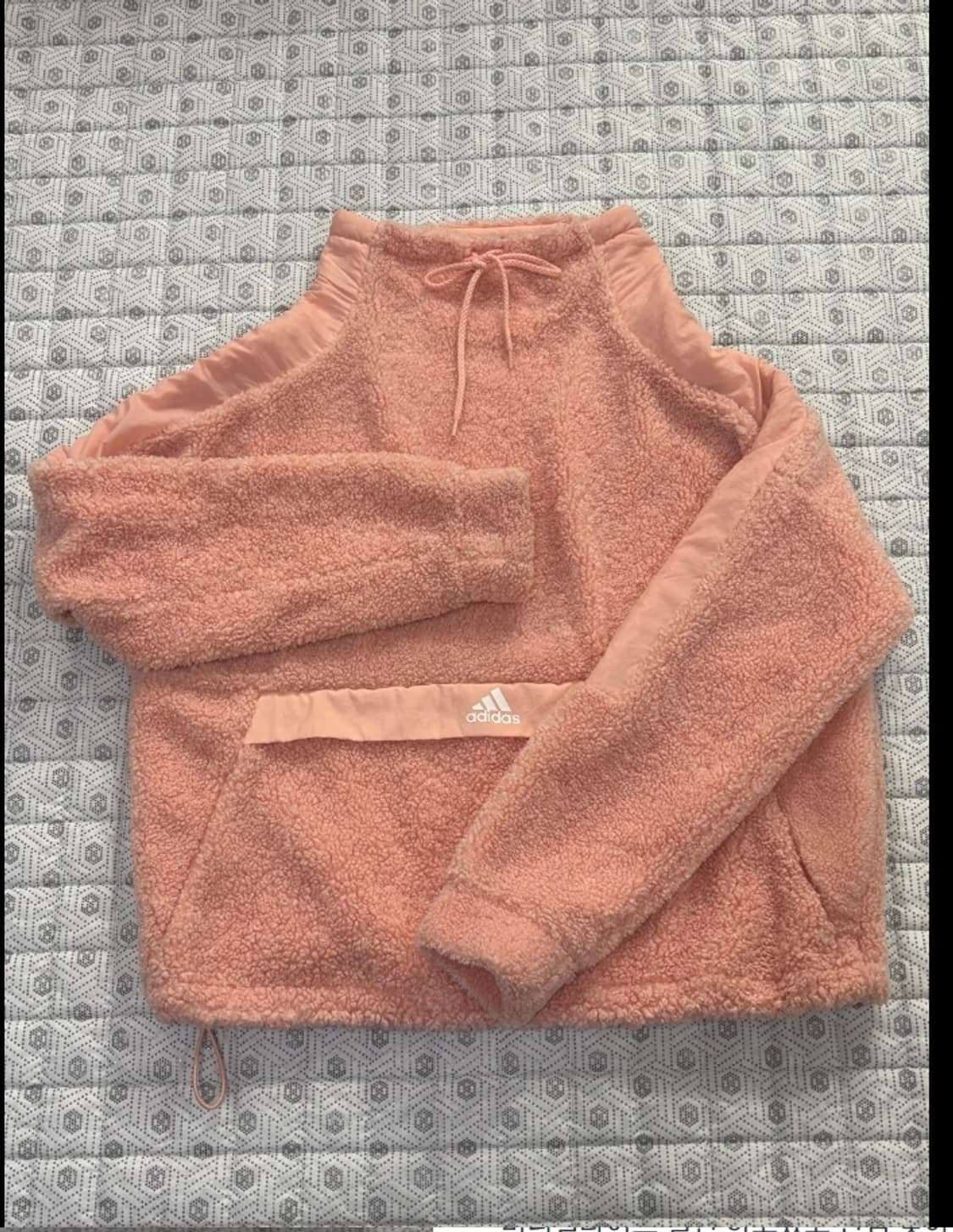아디다스 뽀글이 후리스 하이넥 스웨트 M 핑크 상품이미지2