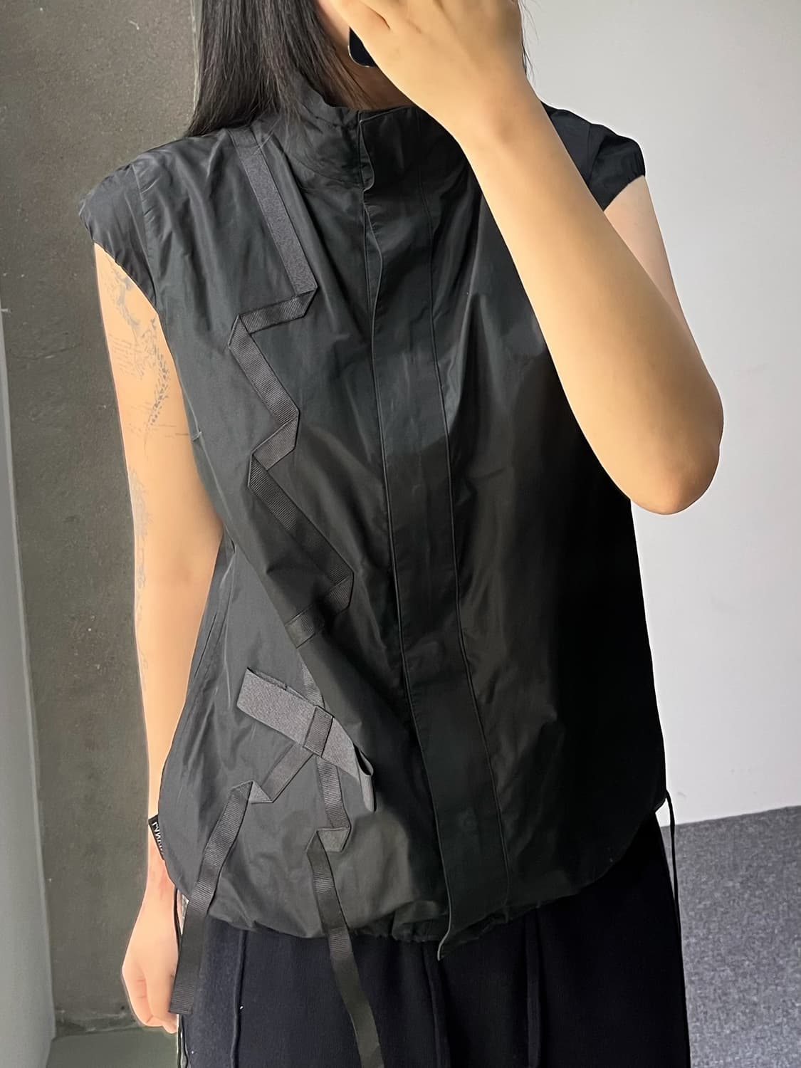 랑방 스포츠 리본 디테일 폴리 집 베스트 상품이미지2