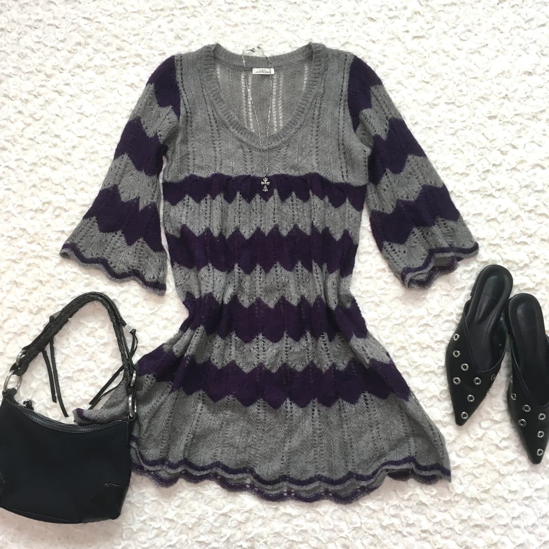 jpn vintage charcoal gray kiki knit ops 상품이미지7