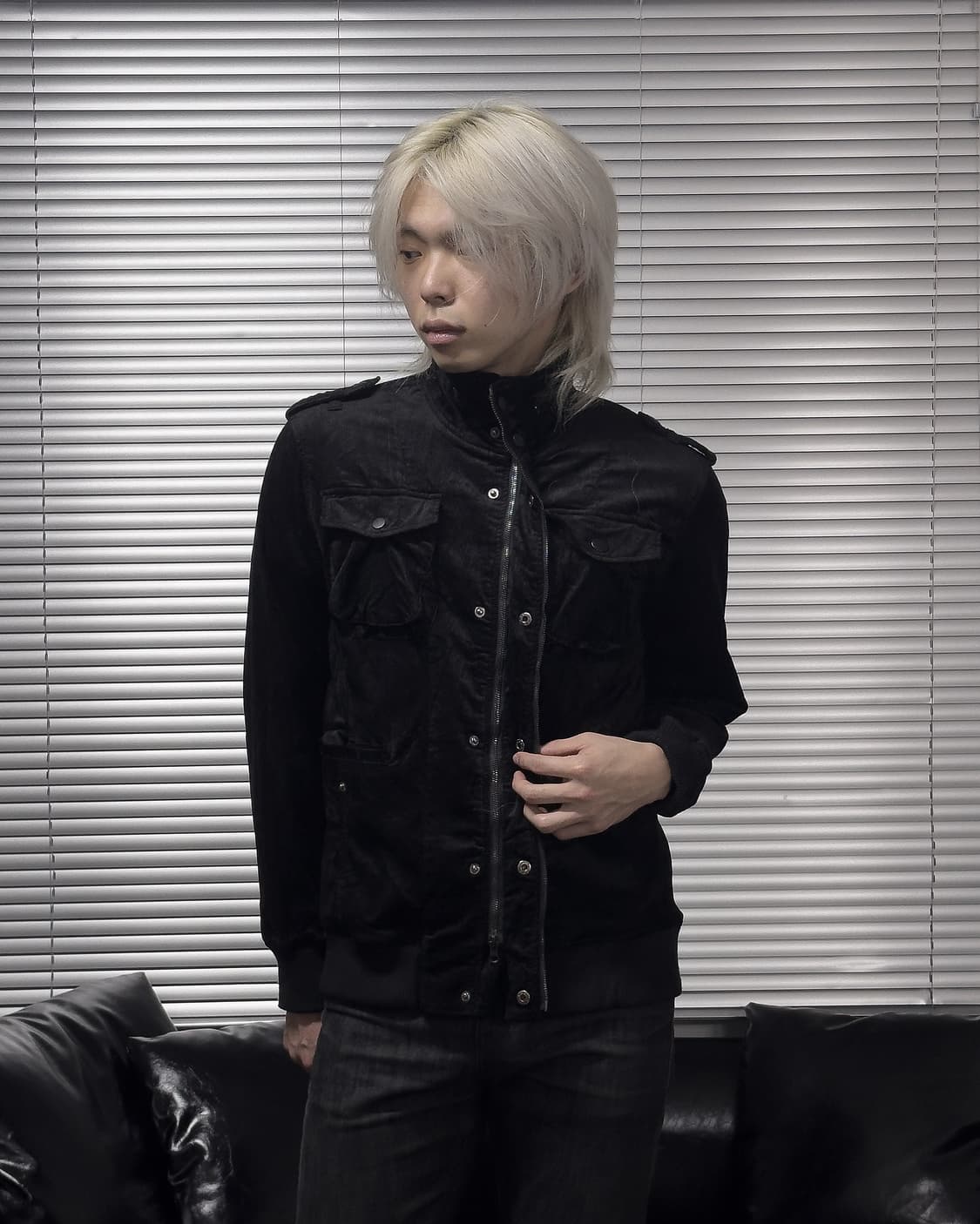 {Semantic Design} Velvet Military Jacket 상품이미지2