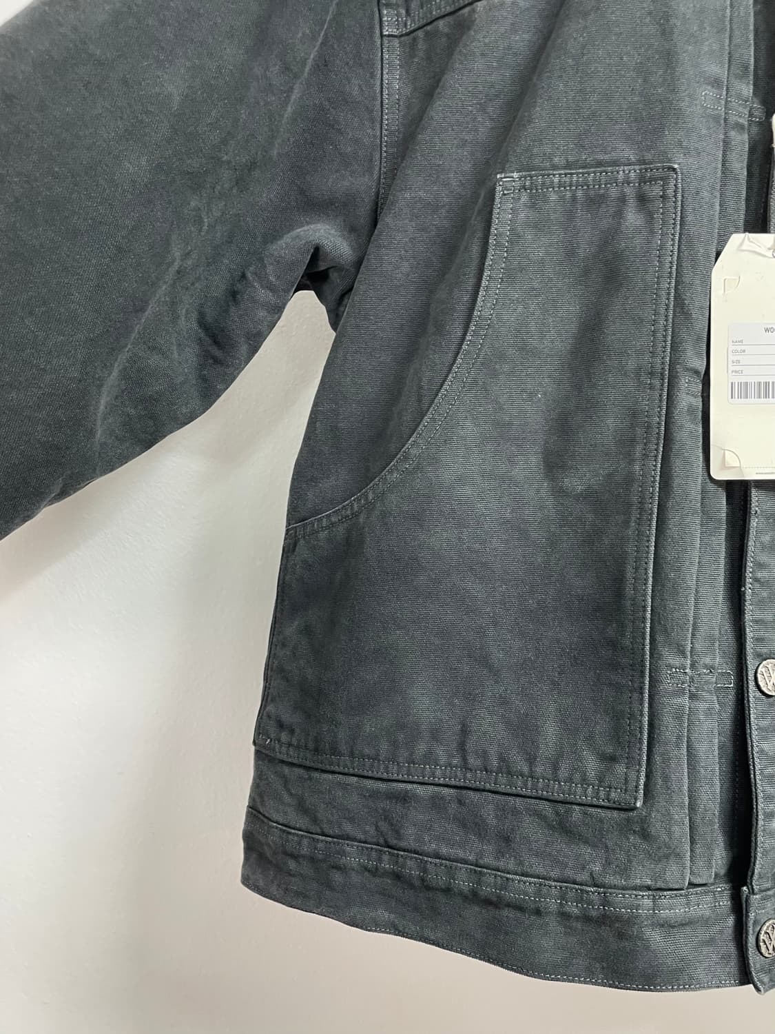 (새상품) 우드먼 피그먼트 워싱 누빔 트러커자켓 (on.344 )  -  상품이미지3