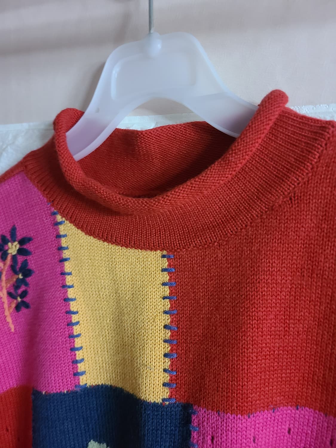 기비 꽃자수 니트 스웨터(55-66) 상품이미지3