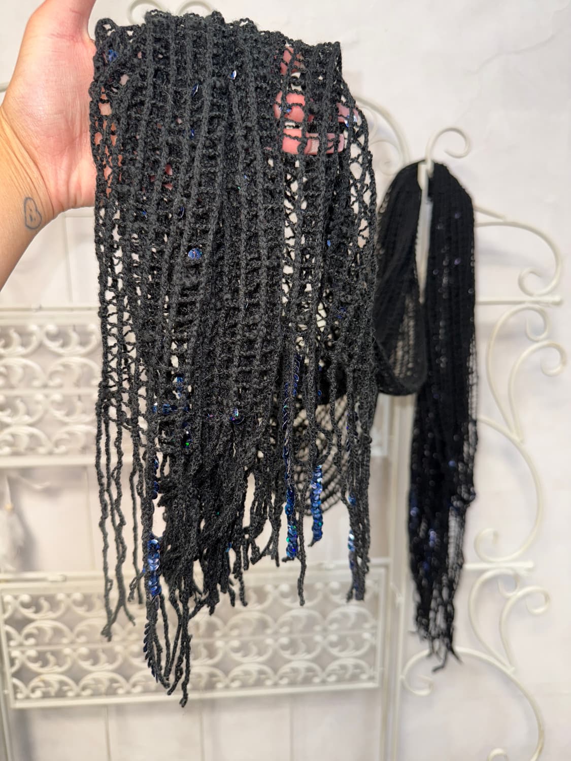 Louis Quatorze blue spangle net muffler 상품이미지4