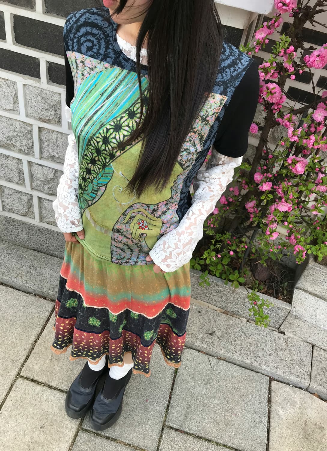 vintage pattern skirt 상품이미지5