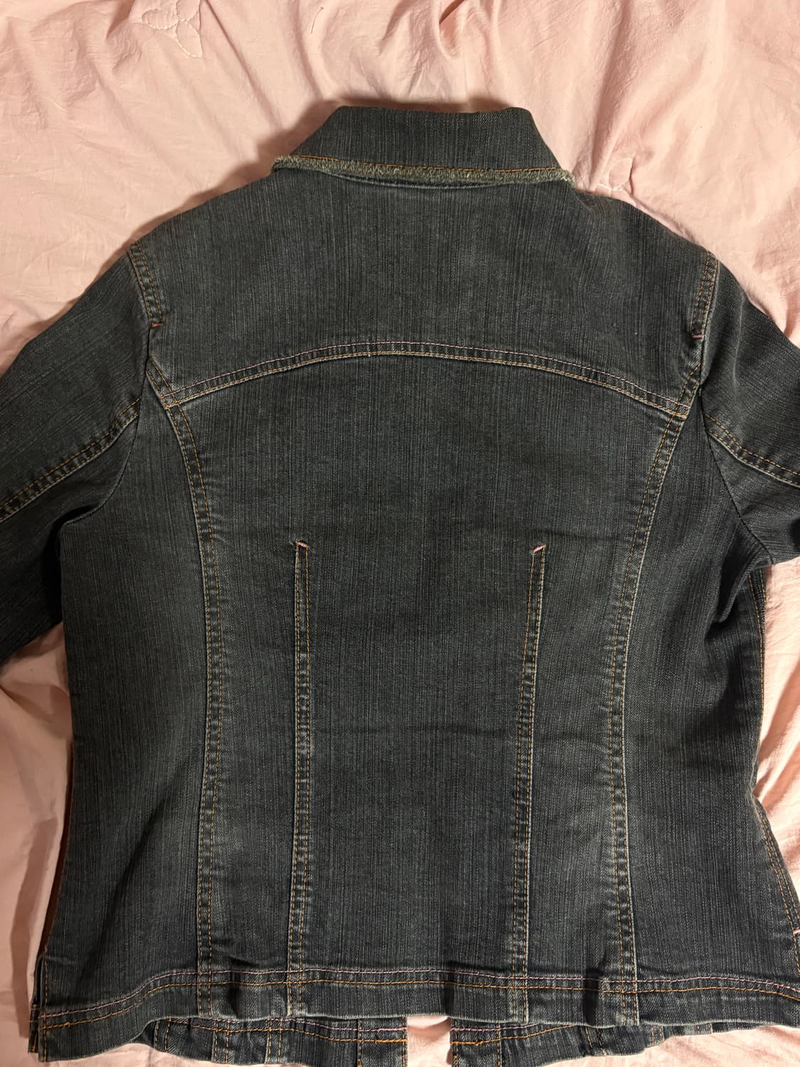 빈티지 워싱 자수 흑청자켓 상품이미지4