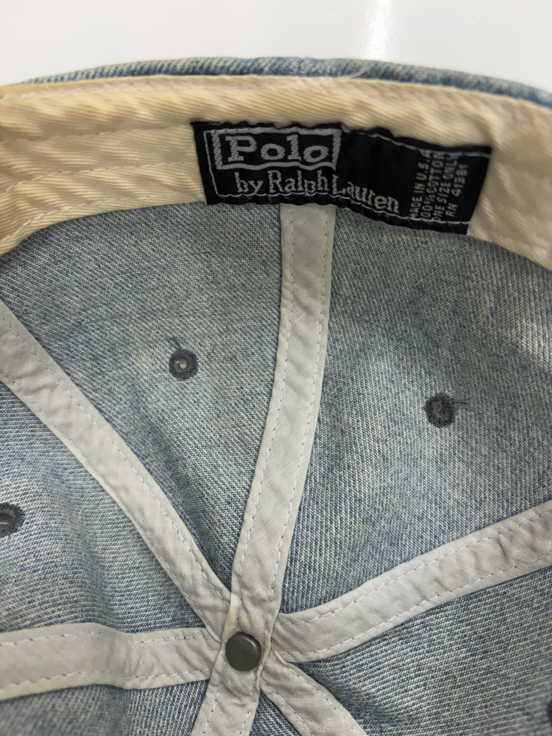 90s 폴로 스포츠 랄프로렌 스펠아웃 데님 볼캡 상품이미지6