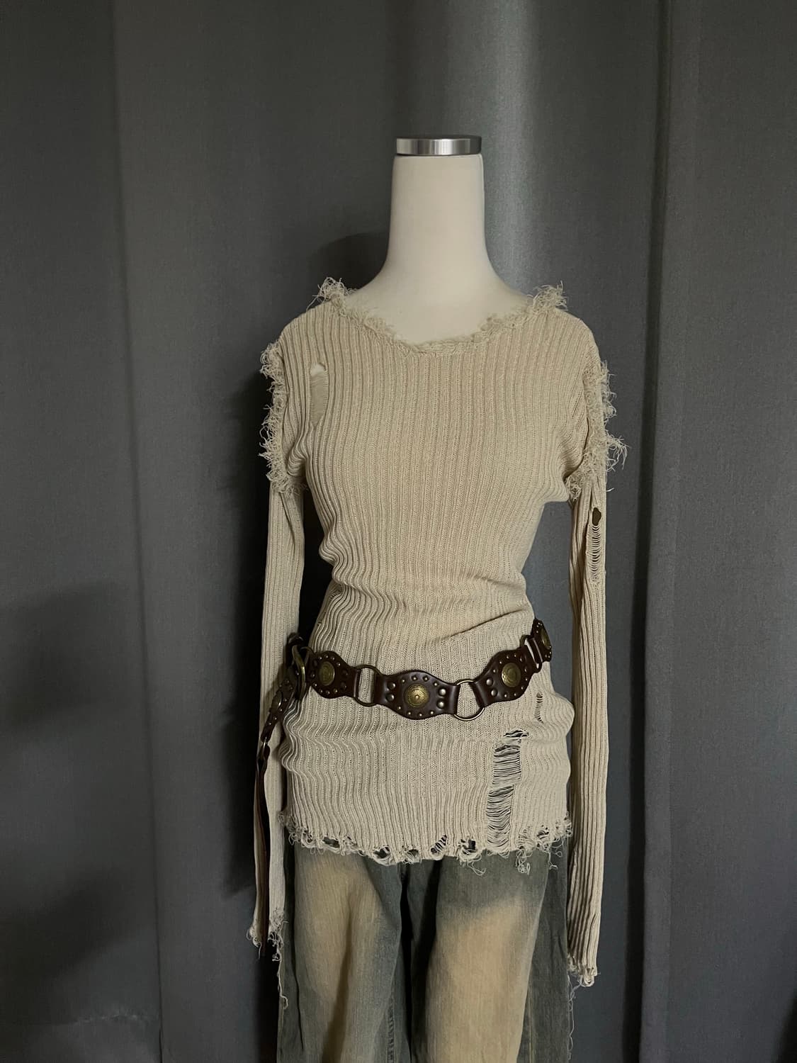 보헤미안 데미지니트 코디세트 상품이미지1