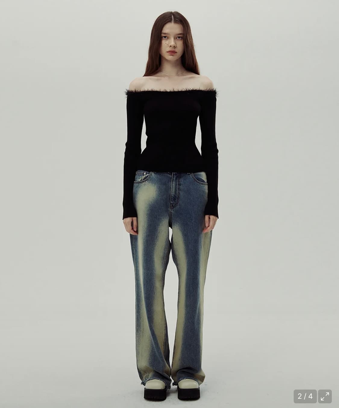 시눈 fur off shoulder sweater 상품이미지3