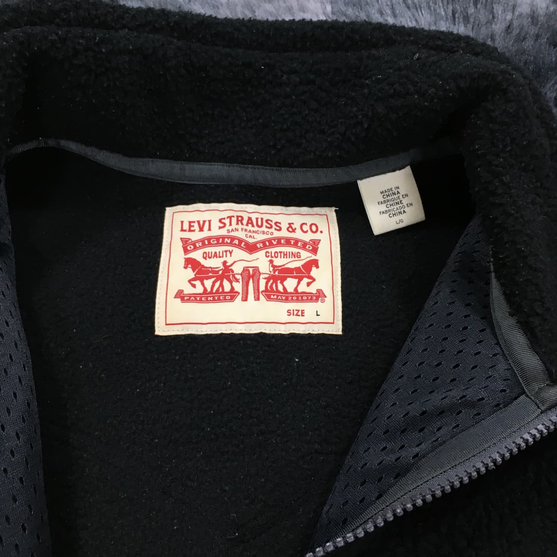 투티/0288 리바이스 플리스 오리지널 집업 블랙 후리스 반폴라 상품이미지5