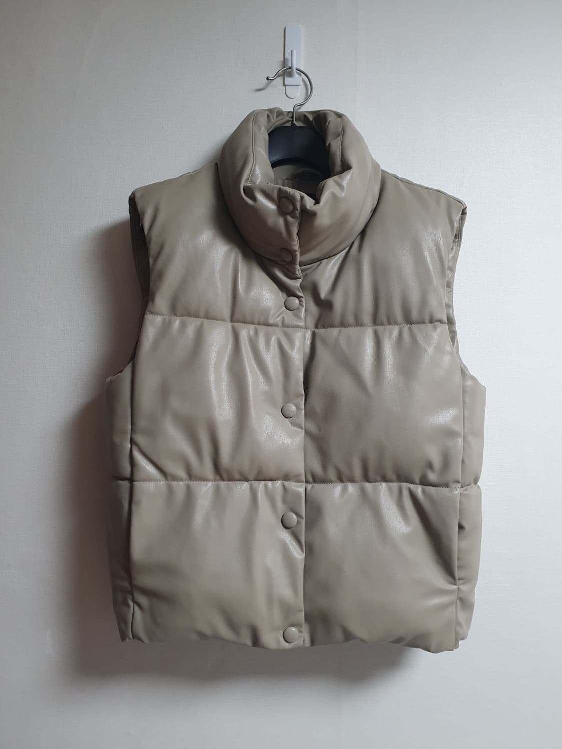 택포 자라 패딩조끼 모카 레더 하이넥 S 상품이미지1