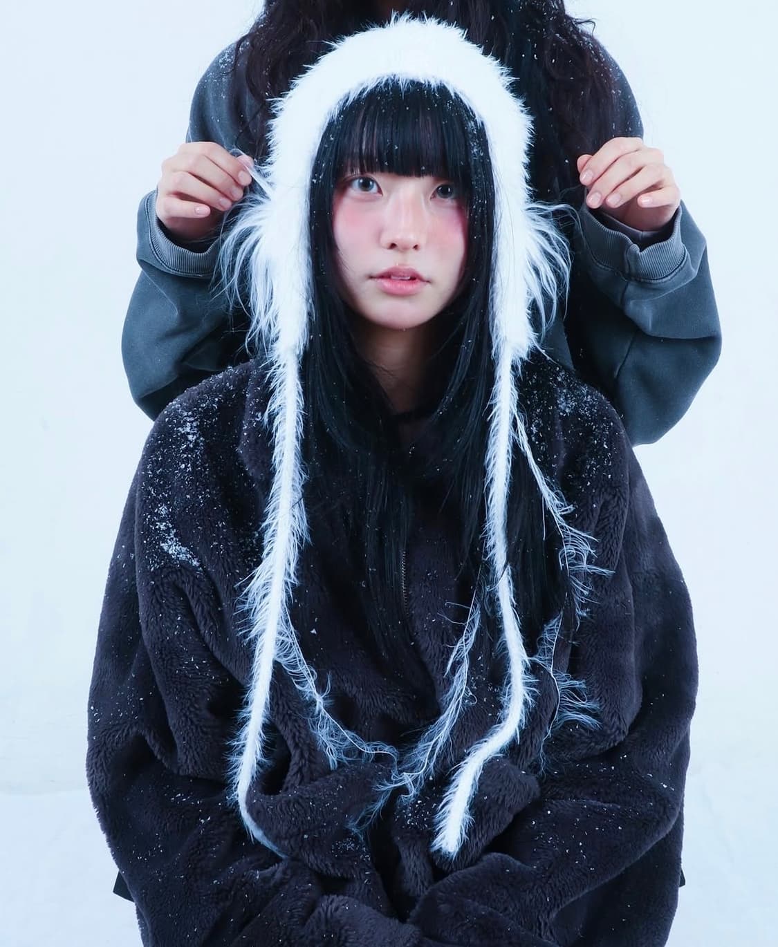 liveinmoss elf ears bonnet white 털모자 상품이미지2