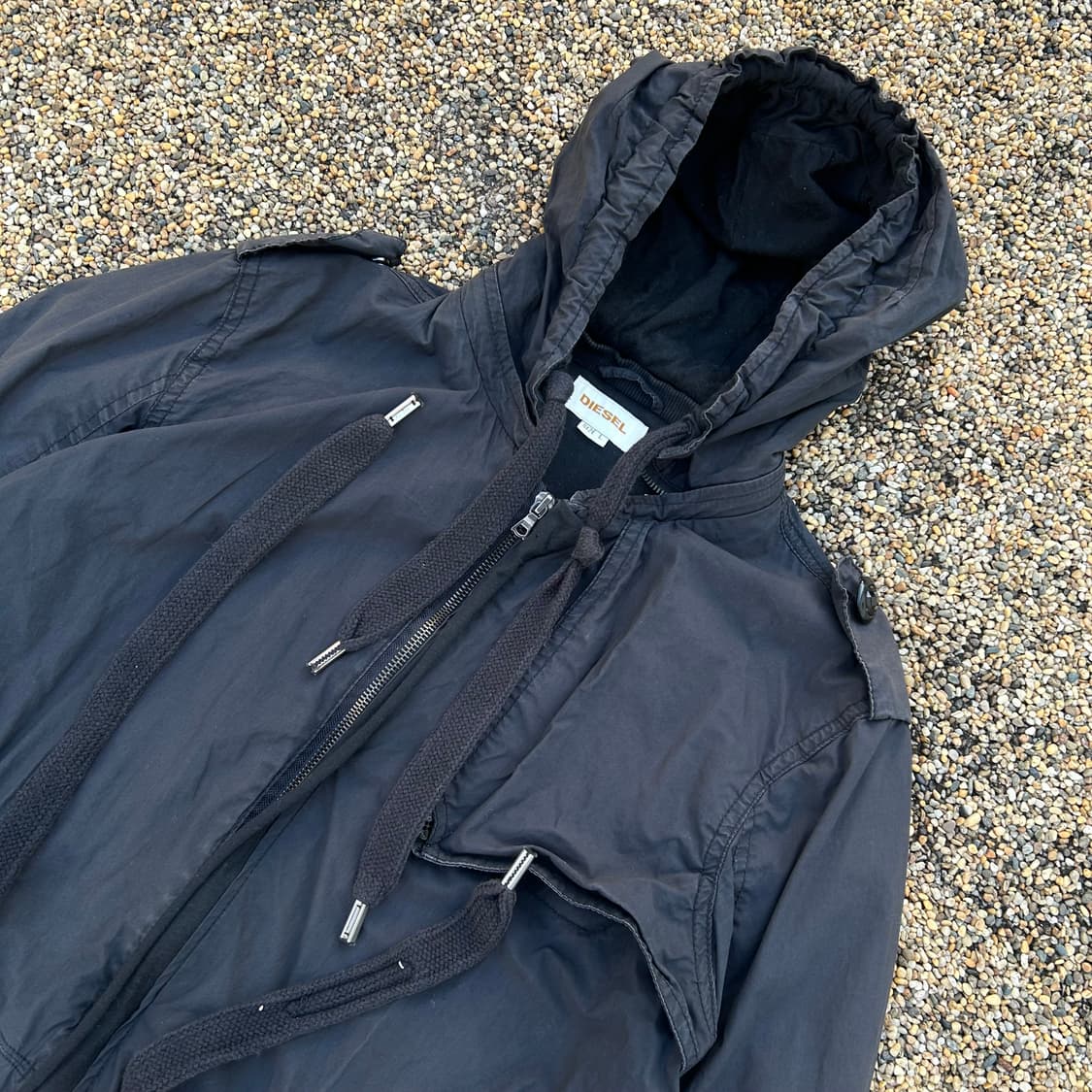디젤(DIESEL) 블랙 후드 바람막이 자켓 상품이미지2
