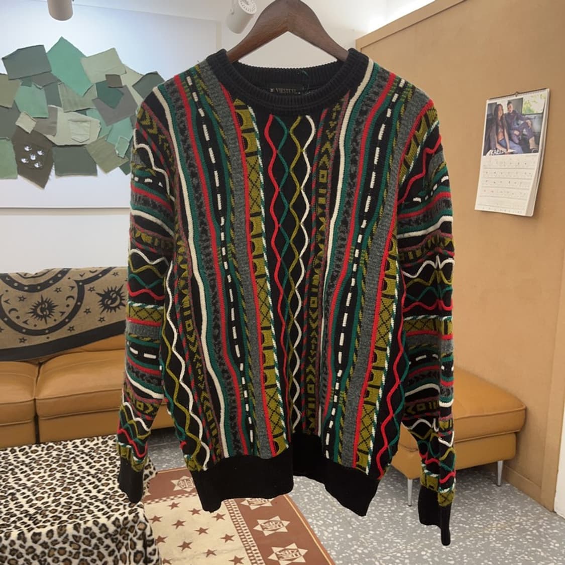 VIESTENI 일본 빈티지 보헤미안 히피 뜨개 니트 M C09613 상품이미지3