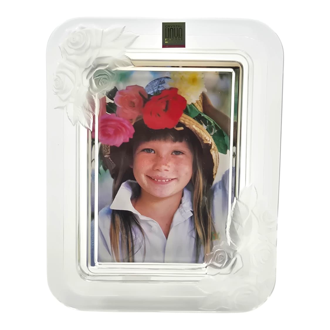 90s 호야 크리스탈 불투명 장미 탁상 액자 상품이미지2