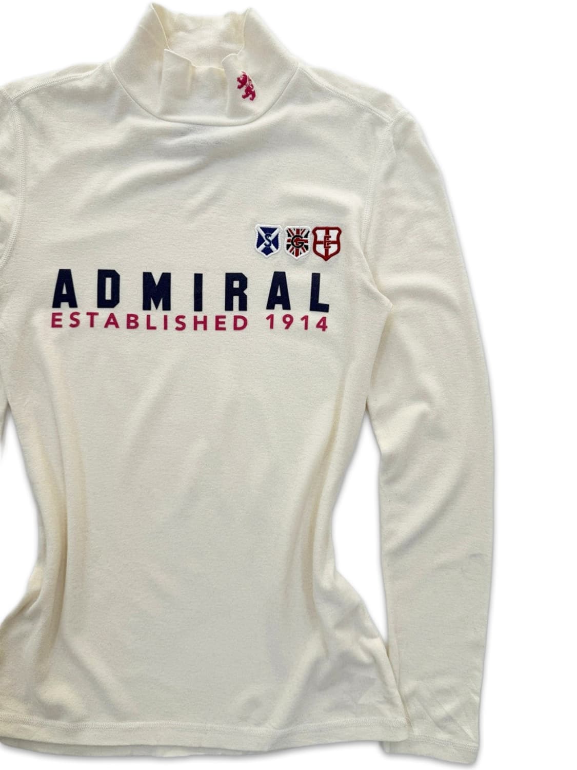 빈티지 Admiral 아이보리 로고 자수 긴팔티 상품이미지4
