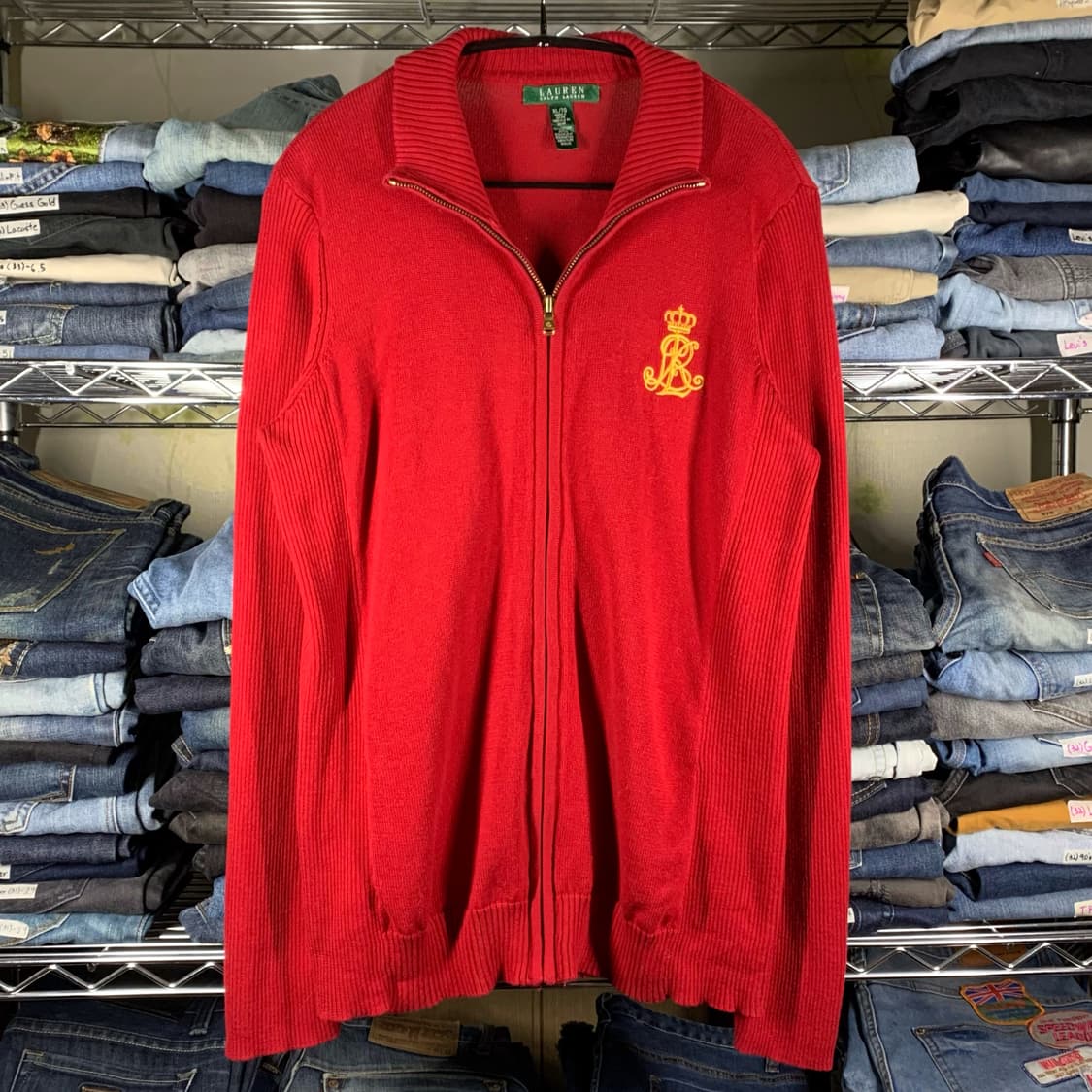 [XL] 로렌 랄프로렌 자수포인트 니트집업 상품이미지2