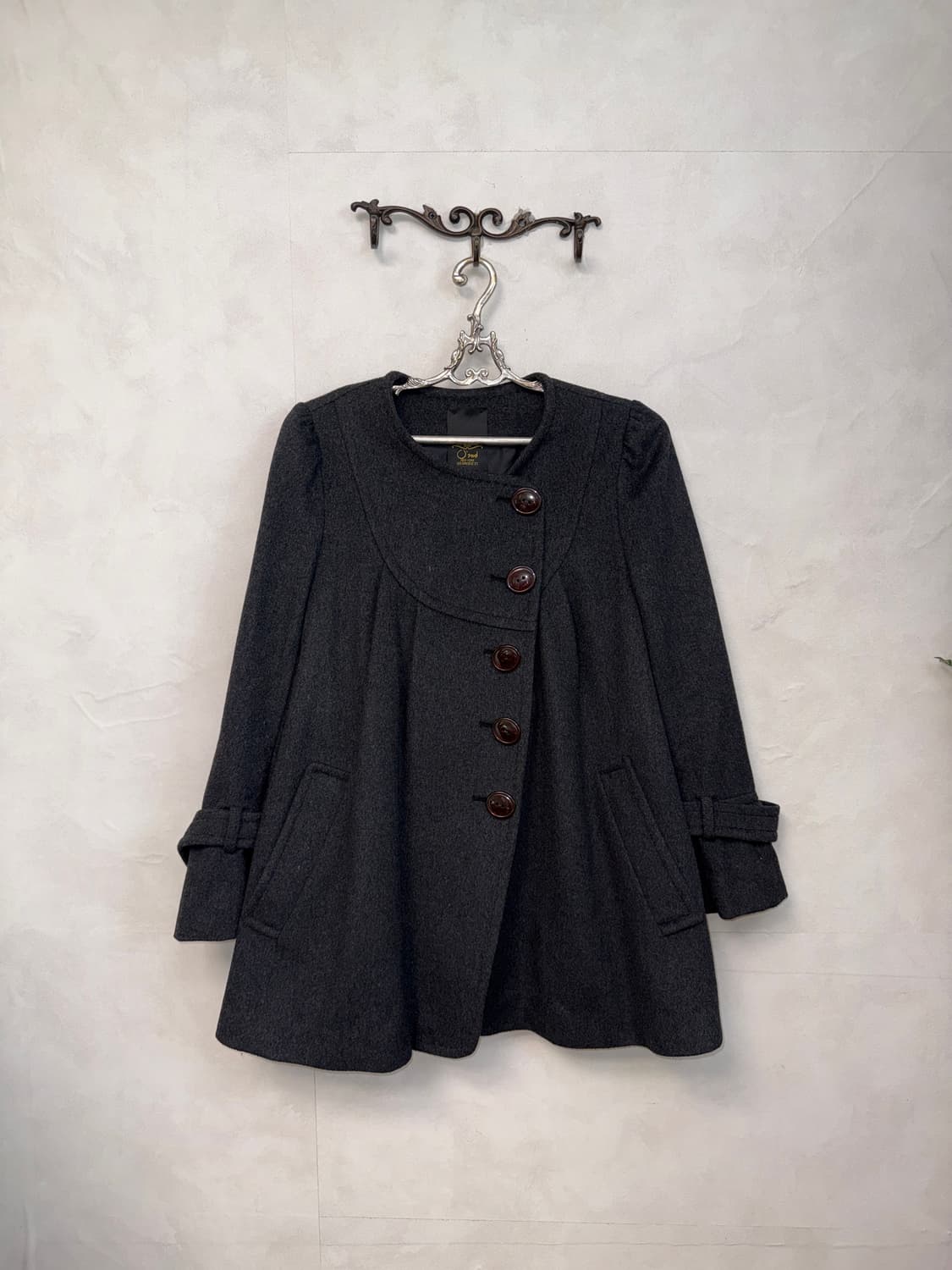 O’2ND charcoal wool mohair bell coat 상품이미지1
