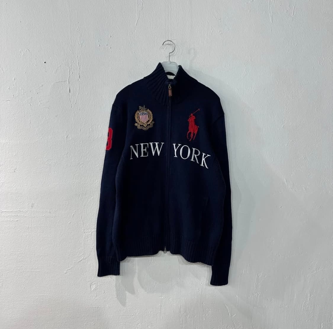 폴로 빅포니 뉴욕 니트집업 팝니다 상품이미지1