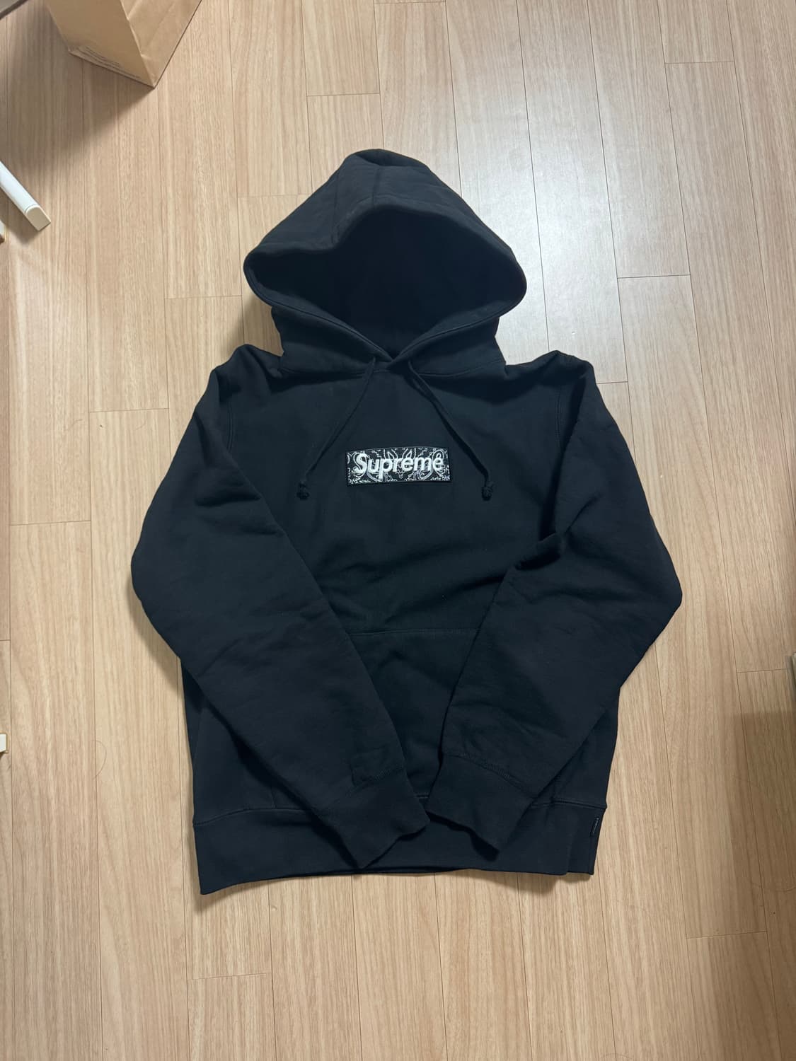 [s] 슈프림 박스로고 반다나 후드 블랙 상품이미지1