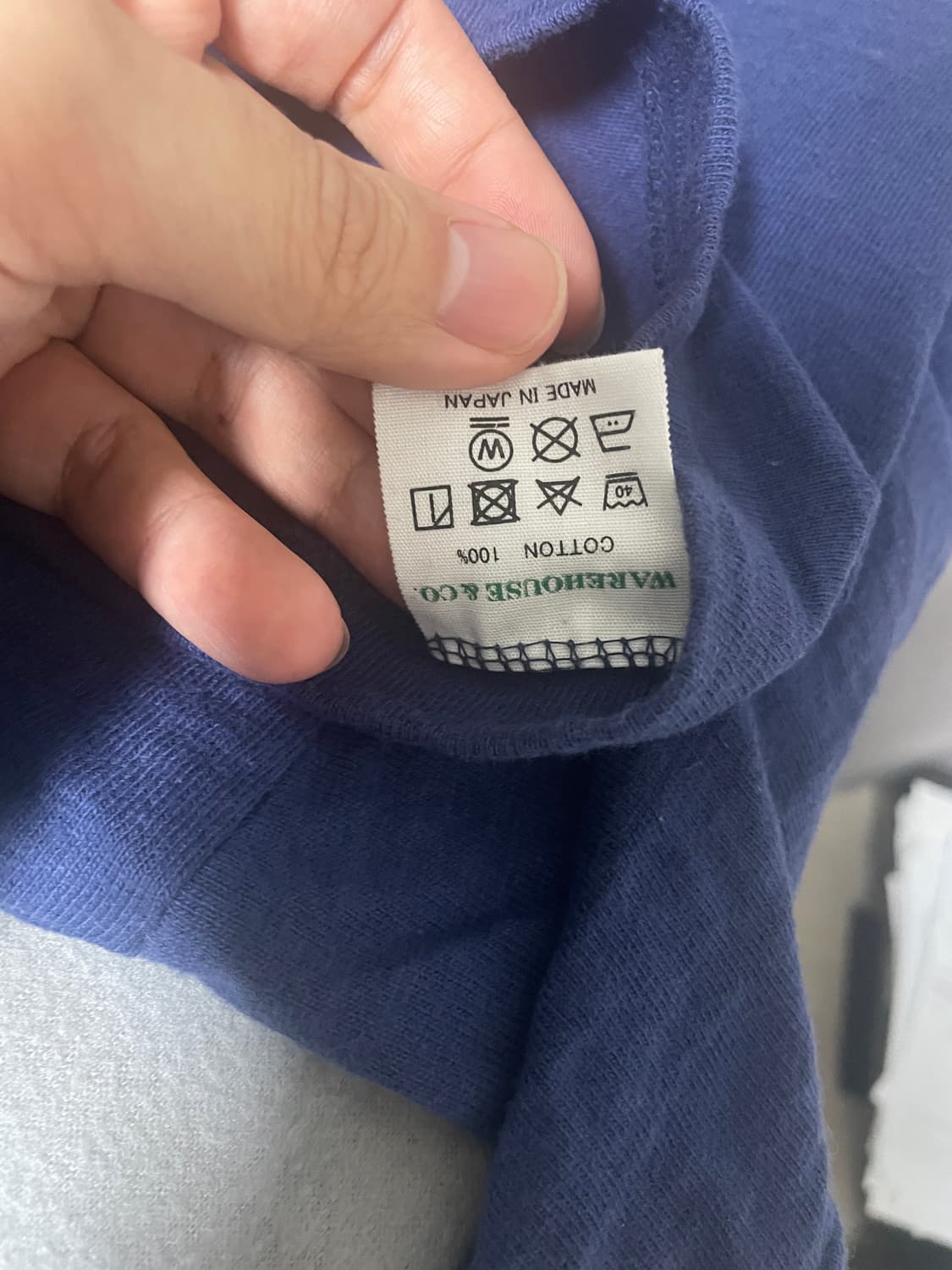 웨어하우스 Lot 4601 루프휠 포켓 티셔츠 블랙 / 네이비 XL 상품이미지9