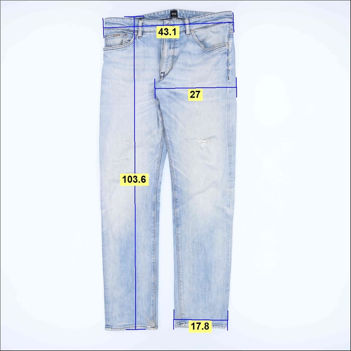 [33] 보스 남성 연청 워싱 데님 팬츠 청바지 0120J 상품이미지10