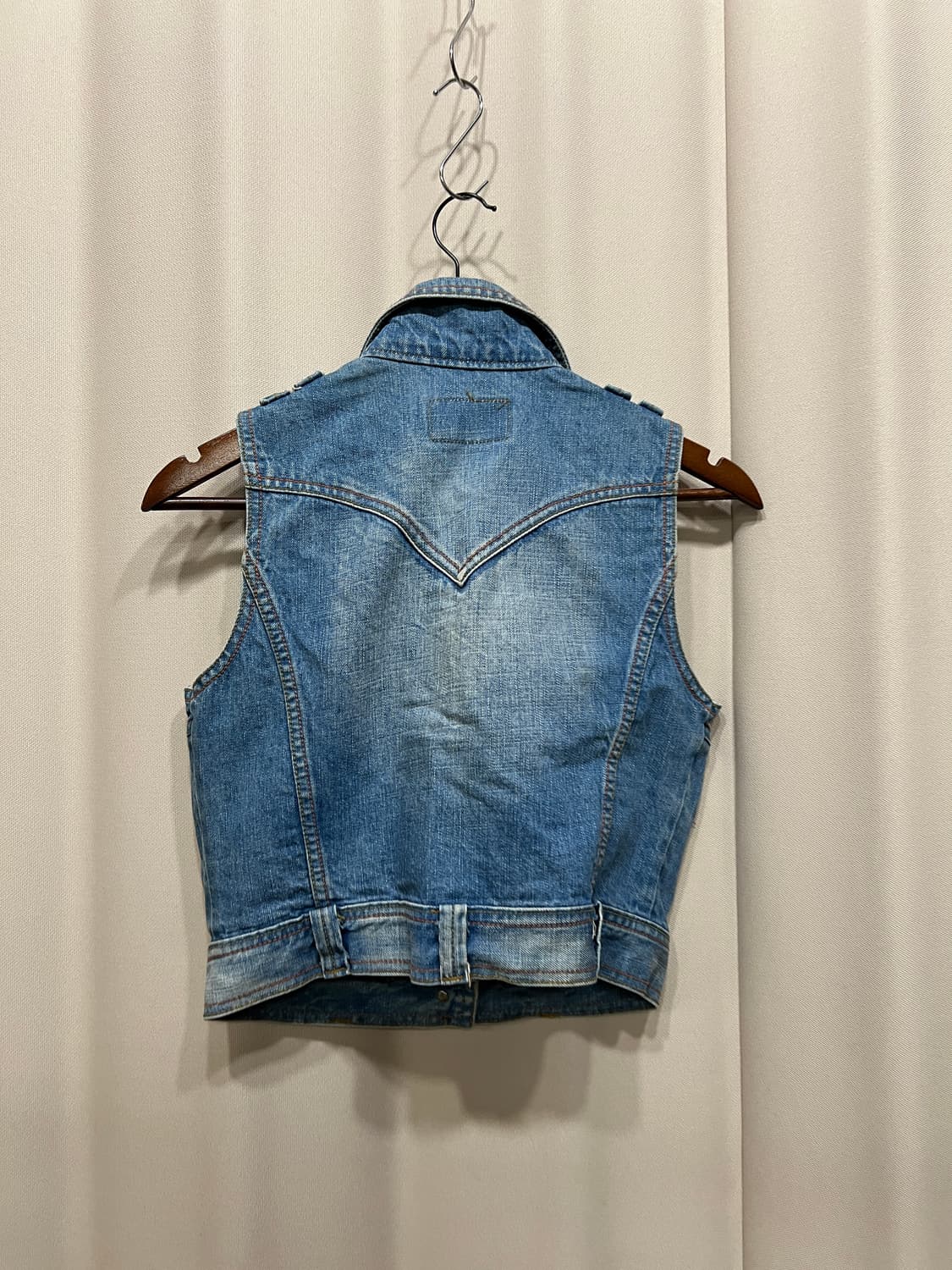 빈티지 여성 멀티포켓 데님 베스트 자켓  상품이미지6