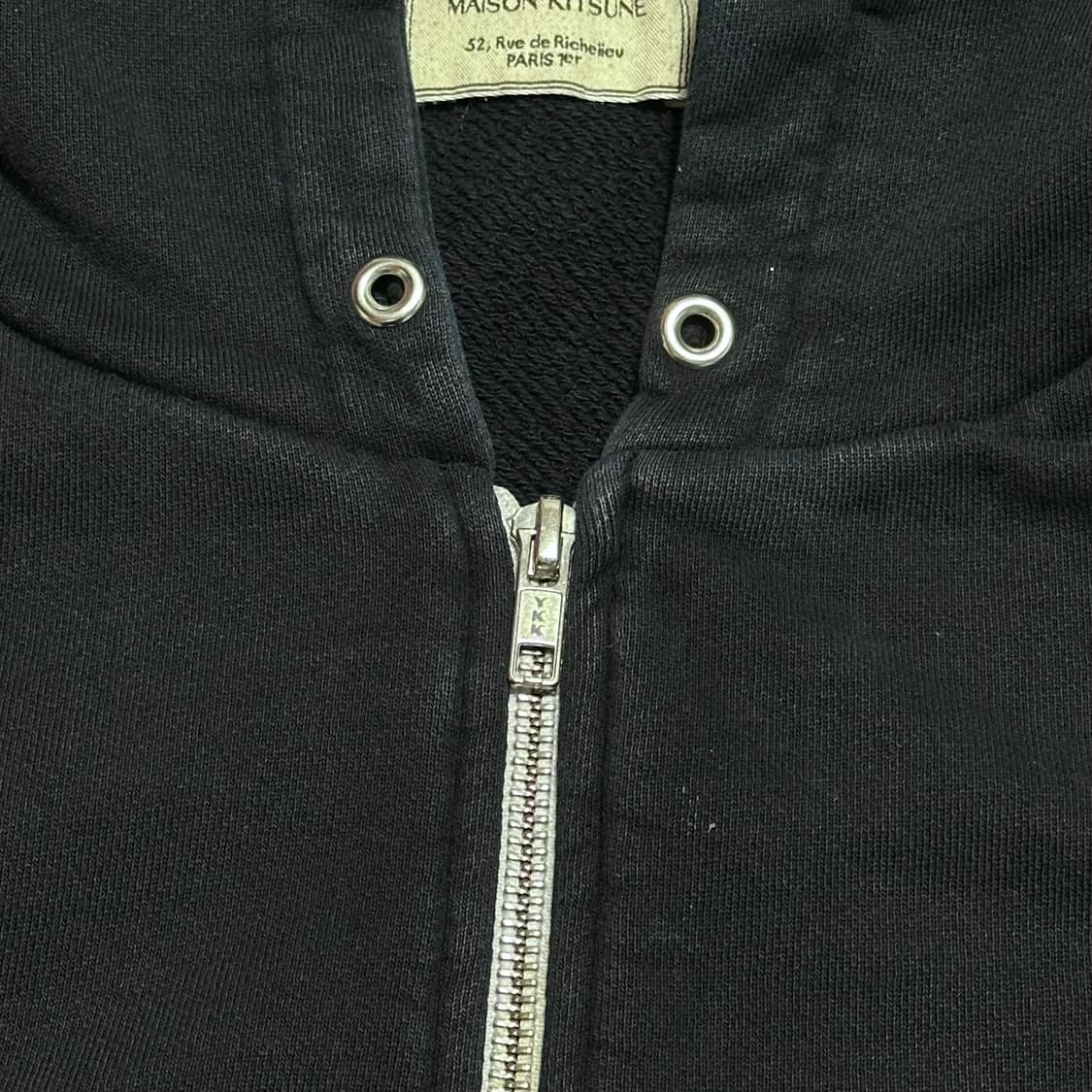 M 메종키츠네 트리컬러 폭스 블랙 후드집업 상품이미지6