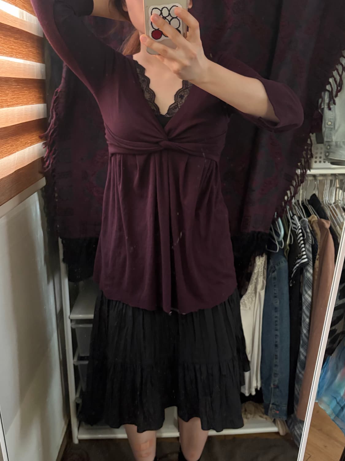 Burgendy twist dress & sleeveless 상품이미지1