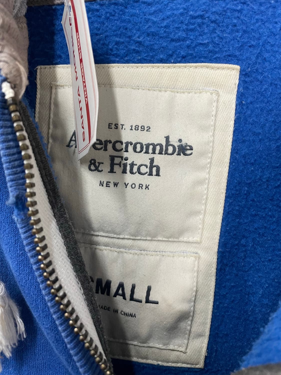 아베크롬앤피치 순록 사이드 스펠 로고 블루 후드집업 H2160 상품이미지4