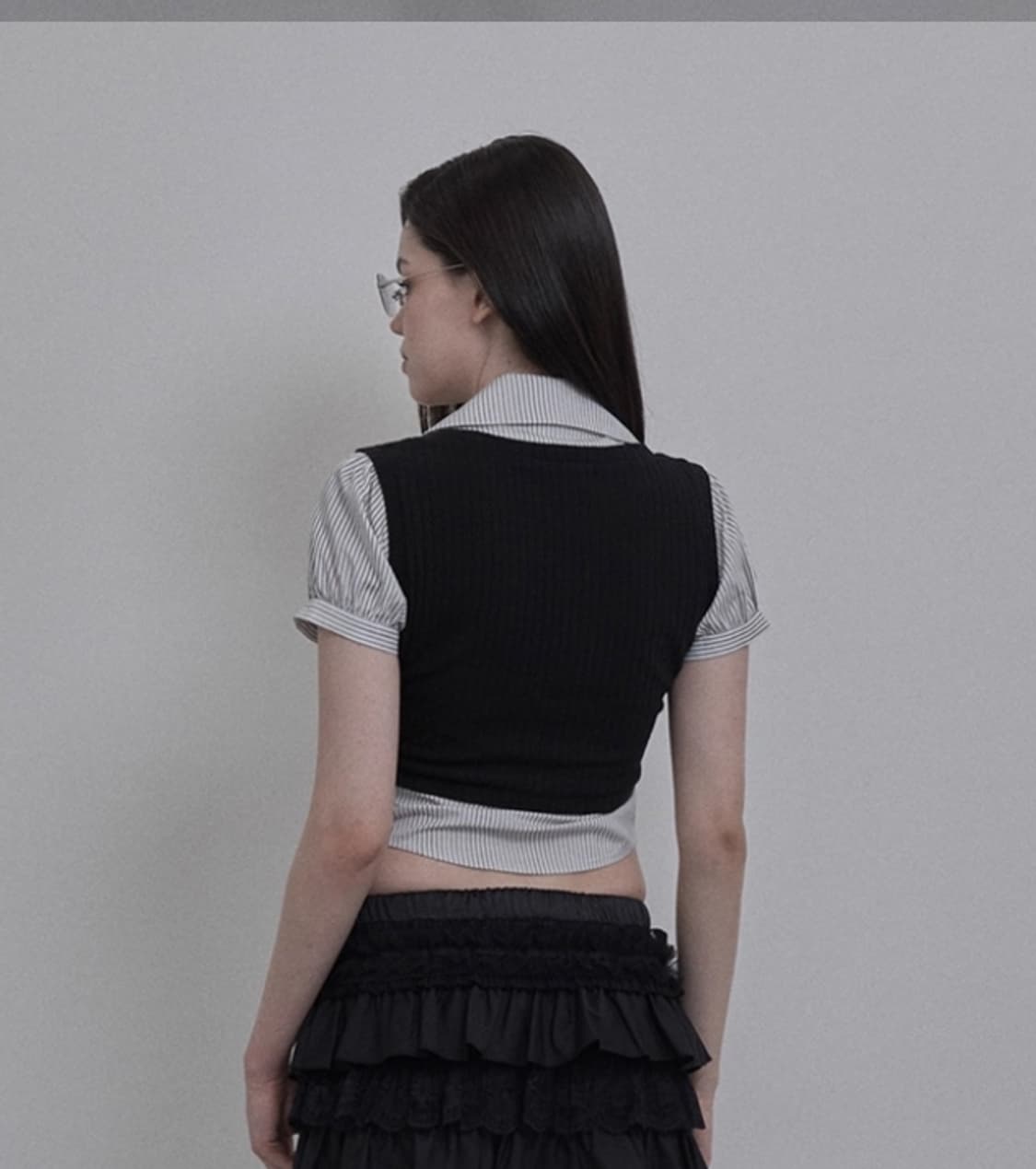 setup exe LAYERED GEEK SHIRT / BLACK 상품이미지3