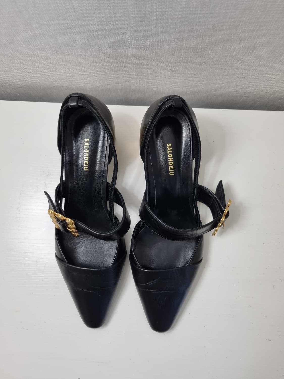 성수동수제화/살롱드주 블랙 골드 버클 힐235 상품이미지2