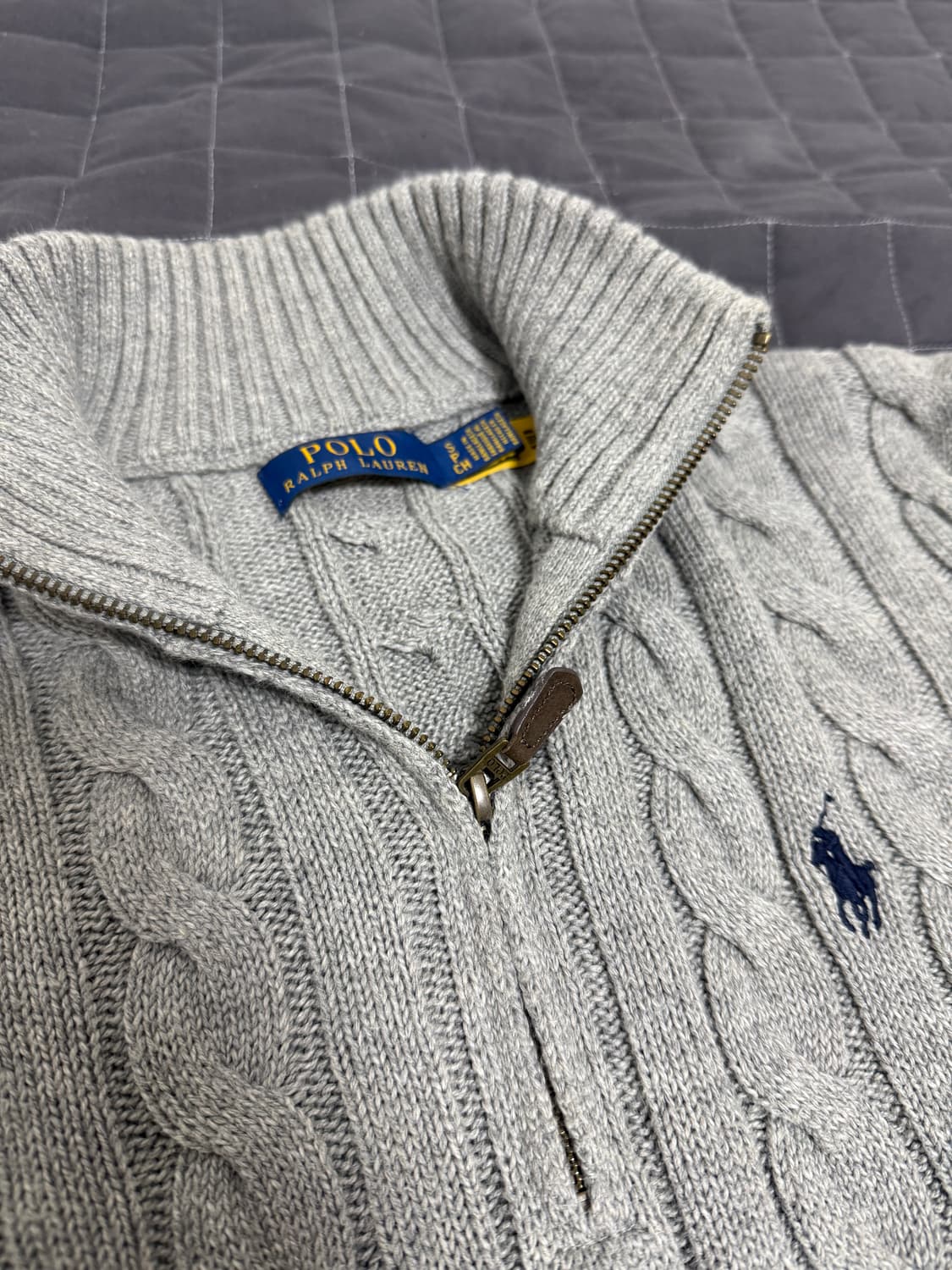 폴로 랄프로렌 꽈배기 니트 반집업  상품이미지1