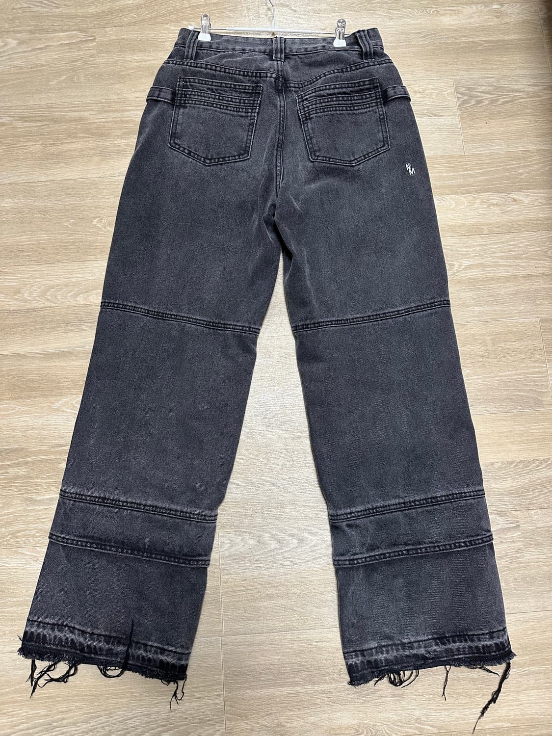 노매뉴얼 워싱 블랙 와이드 데님 상품이미지4