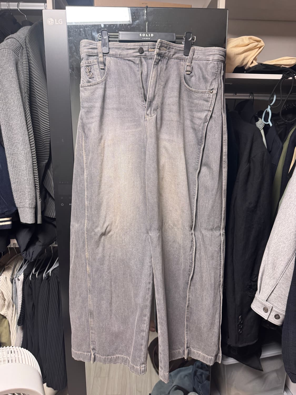 우영미 그레이 와이드 투턱데님 50사이즈 상품이미지3