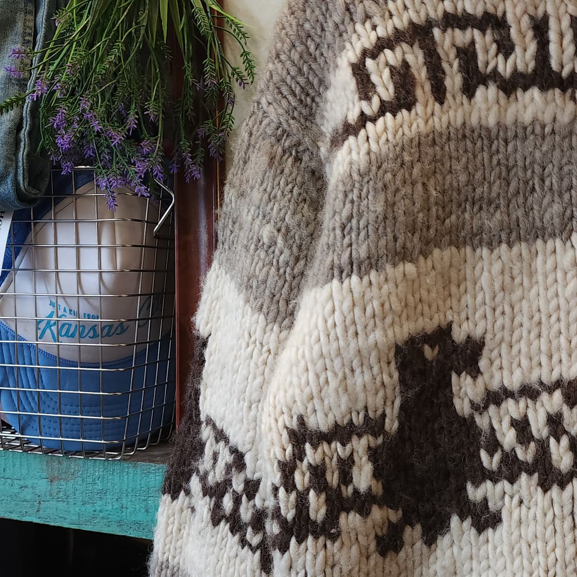 빈티지 코위찬 헤비울 니트 썬더버드 집업 니트 L 상품이미지4